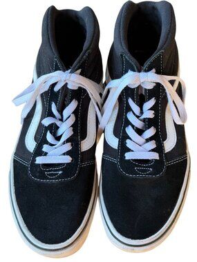 Van's Off The Wall Black & White Canvas High-Top Sneakers Women's Size 8 (READ)